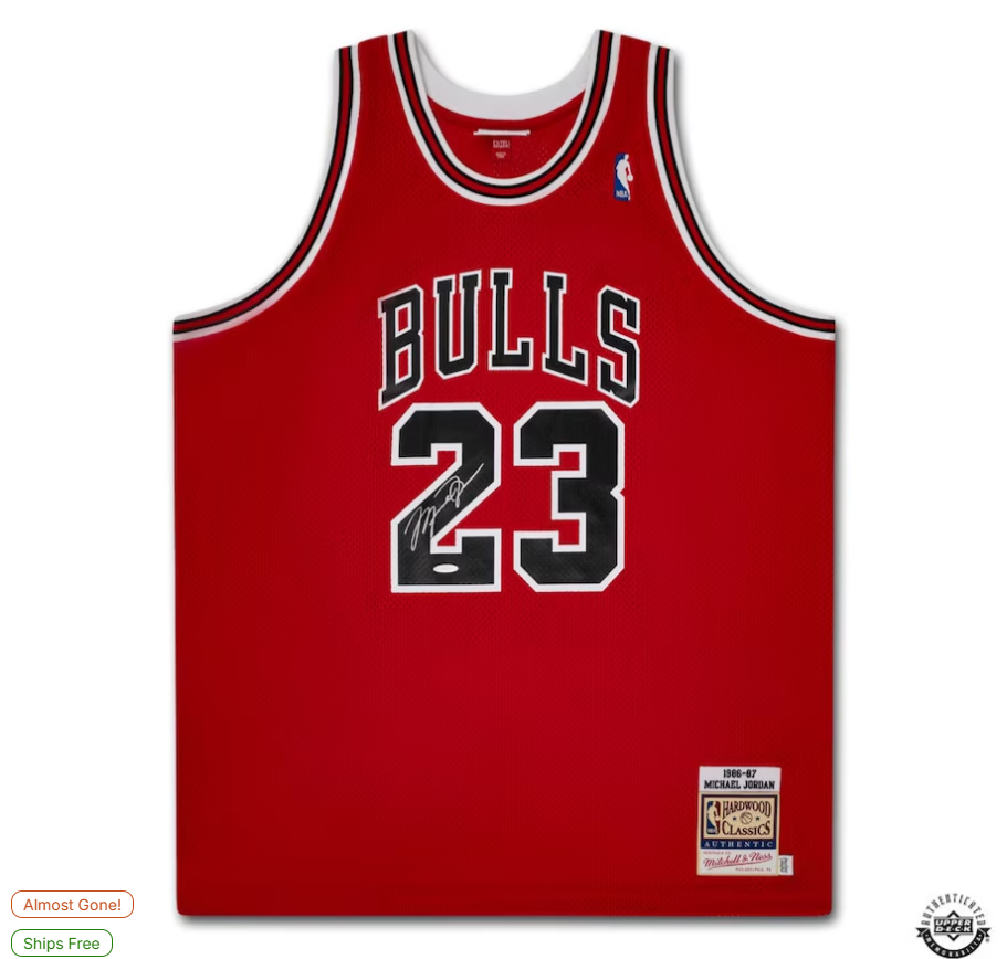 Michael Jordan Autographed 1986-87 Chicago Bulls Red Authentic Mitchell & Ness Jersey - Upper Deck