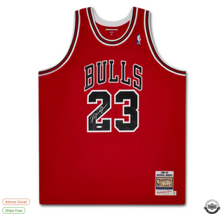 Michael Jordan Autographed 1986-87 Chicago Bulls Red Authentic Mitchell & Ness Jersey - Upper Deck